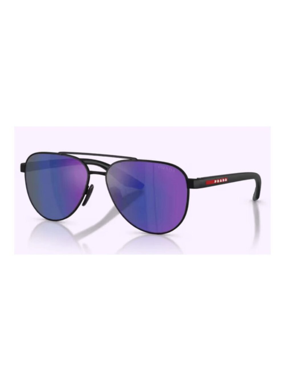 PRADA LINEA ROSSA PS A52S DG005U Black Rubber Blue Mirror Violet Men's 58 mm Sun